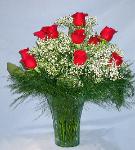 01B Anniversary 12 Red Roses Arranged